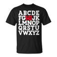 Abcのhiおかしいこんにちはアルファベット学生教師グリーティング Tシャツ