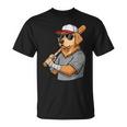 Cool Sports Dog Baseball Theme Playful Puppy Vibes T-Shirt