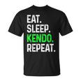Eatleep Kendo Repeat 面白い格闘技コンバット Tシャツ