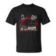 Gato Negro Durmiendo En Brujas Grimorio Con Rosas Espinas Camiseta unisex