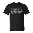 Happy Birthday ハッピーバースデー【ダイヤモンドip フォント】お誕生日 キラキラ 面白い Tシャツ