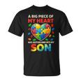 My Heart Has Autism Proud Autism Parent Dad Mom Autism Son T-Shirt