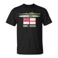 Hms Hood イギリス戦艦図 海軍旗 Tシャツ