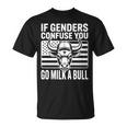 If Genders Confuse You Go Milk A Bull Usa 国旗 アメリカ 長袖tシャツ Tシャツ