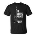 In Jesus Name I Play ギター クリスチャン ギタープレーヤー Tシャツ