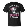 Just A Girl Who Love Tennis & Pandas パンダテニス愛好家 Tシャツ