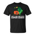 Just A Girl Who Loves Caiman Lizards ファニーカイマントカゲ Tシャツ