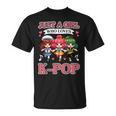 Just A Girl Who Loves K-Pop Fan Korean Music Finger Heart T-Shirt