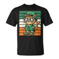 Katze Irisches Kleeblatt Männer Frauen Kinder Lustigt Patrick's Day T-Shirt