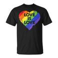 Lgbt Love Is Lovetシャツレトロハートゲイレズビアンプライド月間 Tシャツ