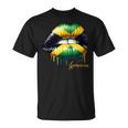 Lips Jamaican Flag Jamaica Love Travelacation Tシャツ