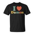 I Love Damon I Heart Damon レッド ハート バレンタイン Tシャツ