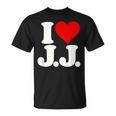 I Love Heart JJ Jj J J イニシャル Tシャツ