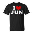 I Love Jun 私は愛する Jun Tシャツ
