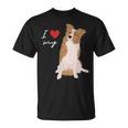 I Love My & Red Merle ボーダーコリー ドッグラバー。 Tシャツ