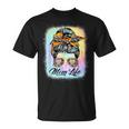Messy Bun Woman & Monster Truck Mom Life Happy Tie Dye T-Shirt