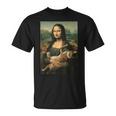 Mona Lisa Mit Orangefarbener Katze Lustige Kunstmalerei T-Shirt