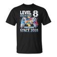 Nivel 8 Desbloqueado Cumpleaños Niño 8Vo Desbloqueadoideojuego Camiseta unisex