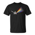 Prisma Mit Regenbogenfarben Und Weißem Lichtstrahl T-Shirt