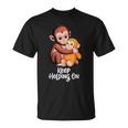 Punch Keep Holding On Cute Baby Monkey グラフィック Tシャツ