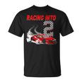 Racing Into 2Nd Birthday レースカー 2歳 幼児 男の子 Tシャツ
