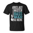 Relax Mister Bass Man Is Here ベースギター 楽器 ベーシスト Tシャツ