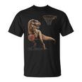 T Rex 恐竜 バスケットボール 面白い恐竜フープ Tシャツ