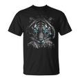Tigerporträt Tierliebhaber-Grafik Mit Blauen Augen Motiv Tiger T-Shirt