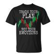 Trade Your Plan Not Your Emotions トレーディング投資家トレーダー株式証券取引所 Tシャツ