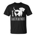 Wiener Dog ダックスフンド 犬 ペット愛好家 I Love Dachshunds Tシャツ