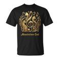 「Musician Cat 」 いつも猫気分 楽器と猫の調べ 音楽記号 猫エンブレム 肉球 Tシャツ