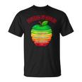 「Powered By Apples（リンゴの力）」リンゴ スライス 充電 バッテリー 残量 おもしろみ 可愛い Tシャツ