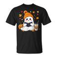 おばけ読書本 紅葉 ハロウィン ゴーストコーヒー Tシャツ