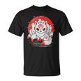きつね 笑う キツネ 九尾 神話 動物 Tシャツ