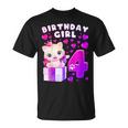 キッズ 4歳の誕生日、4歳の女の子、子猫、番号4 Tシャツ