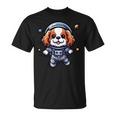 キャバリアキング チャールズ・スパニエル 宇宙飛行士 ファニードッグ 宇宙服 Tシャツ