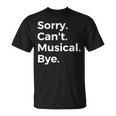 ソーリー・キャント・ミュージカル・バイ・ミュージシャンミュージック・ラヴァー・ミュージック 長袖tシャツ Tシャツ