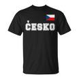 チェコ共和国 胸に Cesko 旗国旗 Tシャツ