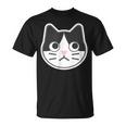 ハチワレ《ふぇいす》ねこ 猫【どうぶつフレンズ】シンプル 顔 ゆるくて かわいい 動物 イラスト Tシャツ