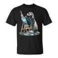 フェレット 自然 絵画 動物 モチーフ アートワーク フェレット Tシャツ