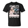 ペルージャシティのクールな少女 誇り高きペルージャガール Tシャツ
