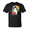 ペンギン食べる ラーメン サングラス アートワーク 和麺 Tシャツ