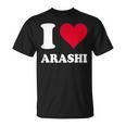 レッドハート I Love Arashi Tシャツ