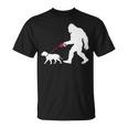 レトロ ビッグフット ウォーキング ブルマスティフ 犬 面白い サスカッチ 長袖tシャツ Tシャツ