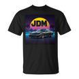 ヴェイパーウェーブ レトロ サンセット Jdm レジェンドカー 日本国内市場 長袖tシャツ Tシャツ