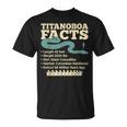 古代最強蛇ティタノボア解説 Titanoboa Facts 恐竜時代雑学 科学学習 Tシャツ