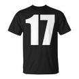 数字 セブンティーン数字 17 プレーンホワイト数字 Tシャツ