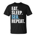 検索エンジン最適化 Eatleepeo Repeateo Tシャツ