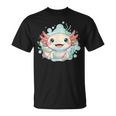 笑顔のaxolotl カワイイかわいい水中漫画 Tシャツ