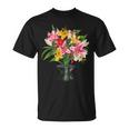 美しいユリの春の花 フローラルプリント ガーデニング Tシャツ